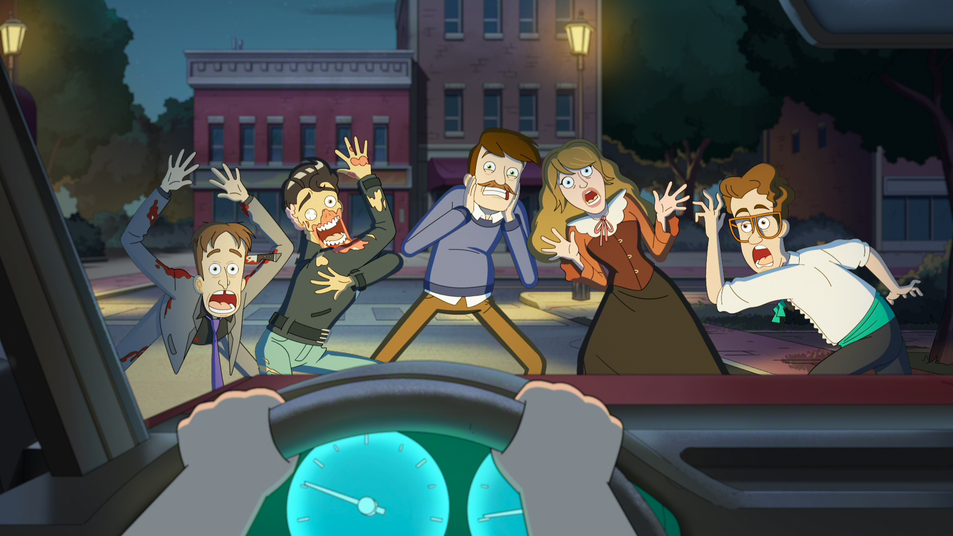 Escena del Undervale con los personajes animados de Haunted Hotel
